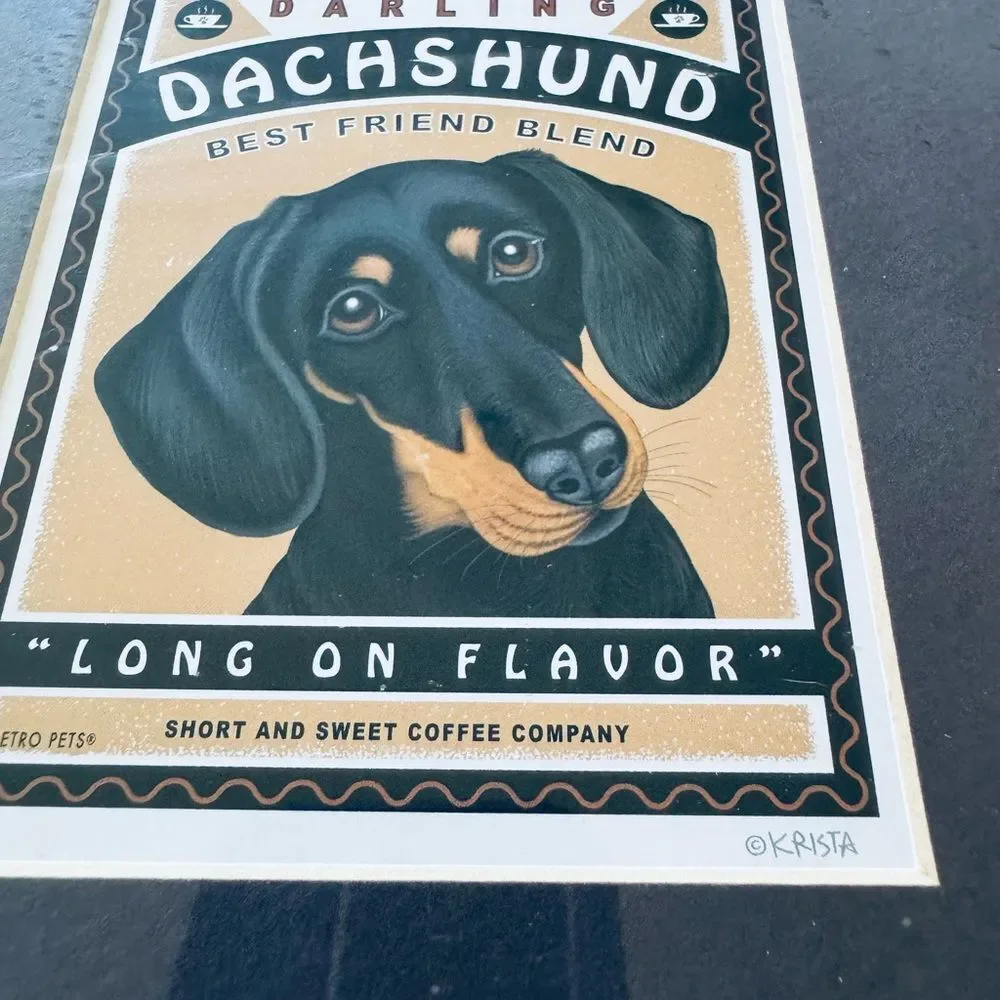 Darling Dachshund Coffee Bar Dog Poster Wall Art Decor Sign